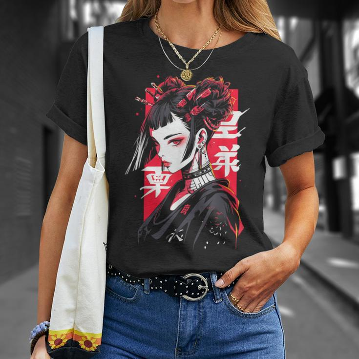 Anime Manga Cyberpunk Aesthetic Techwear Harajuku Punk Black T-Shirt Geschenke für Sie