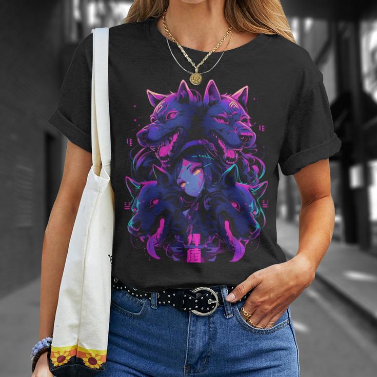 Anime Manga Cyberpunk Aesthetic Techwear Harajuku Wolf T-Shirt Geschenke für Sie