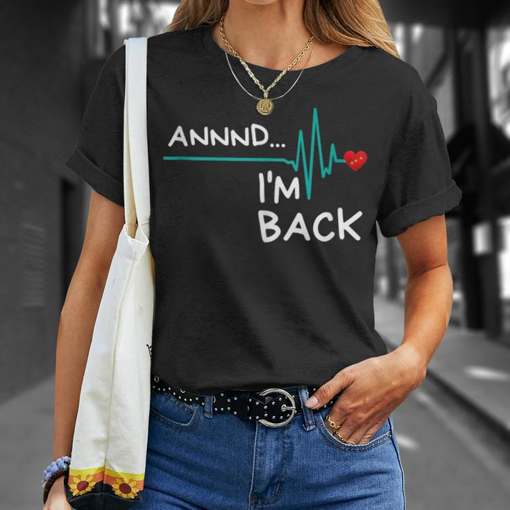 Annnd I'm Back Heart Attack Survivor Product Quote T-Shirt Gifts for Her