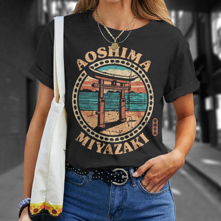 Aoshima Miyazaki Japan Surfen Aoshima Schrein Japanischer Kanji T-Shirt Geschenke für Sie