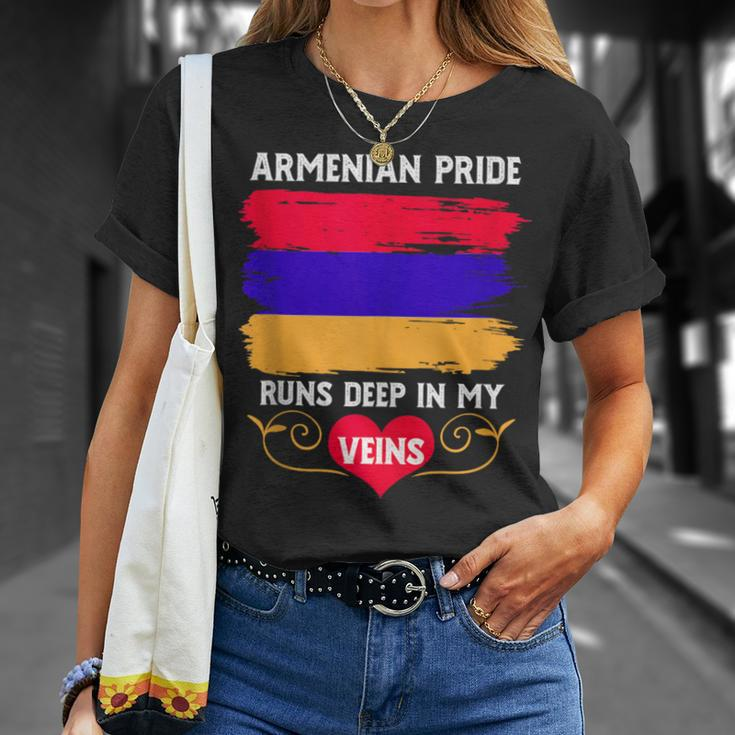 Armenian Pride Runs Deep In My Veins Armenian Roots T-Shirt Gifts for Her