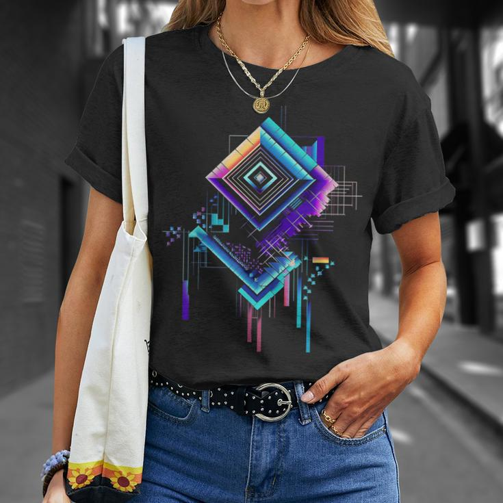 Art Graphic Abstraktes Polygon Architektur Motiv T-Shirt Geschenke für Sie