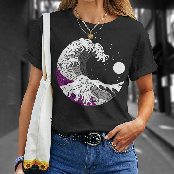 Asexual Pride Lgbtq Ace Flag Japanese Great Wave T-Shirt Gifts for Her