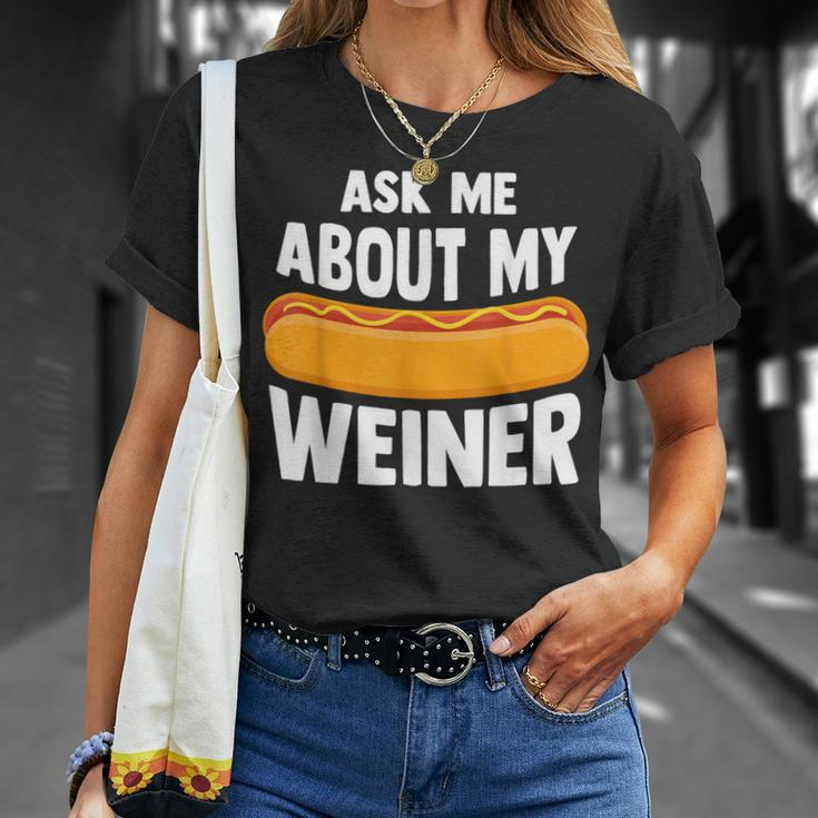 Ask Me About My Weiner Dog Hotdog Sandwich Dachshund Lover T-Shirt Gifts for Her