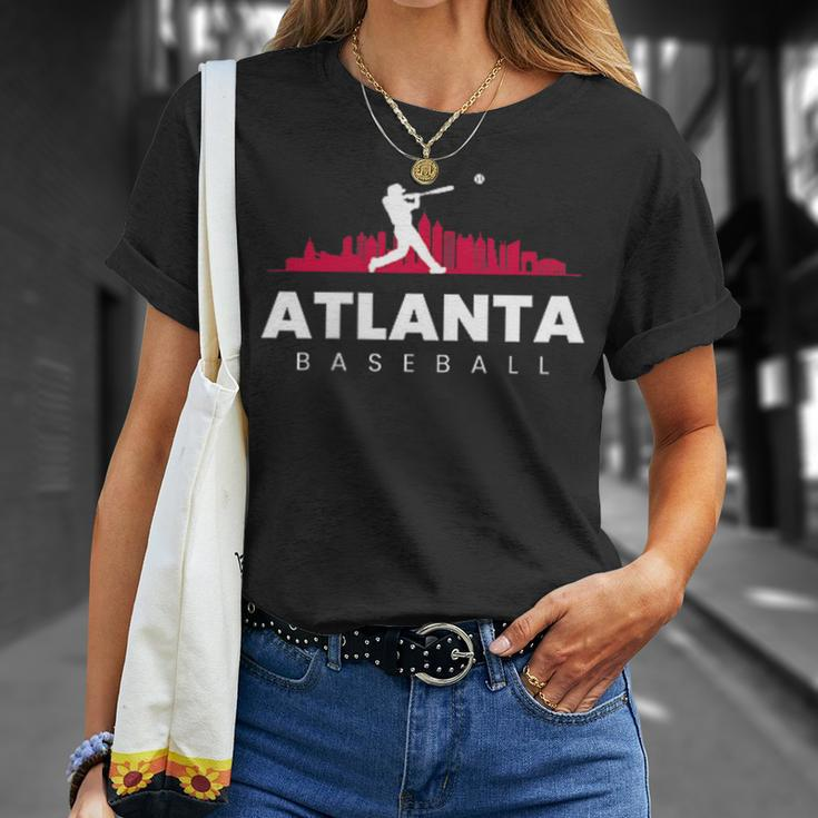 Atlanta Baseball Vintage Minimalist Retro Baseball Lover T-Shirt Gifts for Her