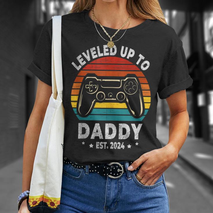 Auf Papa Hochgestuft 2024 Bald Zu Daddy Future Befördert T-Shirt Geschenke für Sie