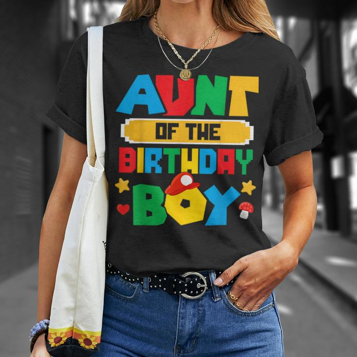 Aunt Of The Birthday Boy Game Gaming Family Matching T-Shirt Gifts for Her