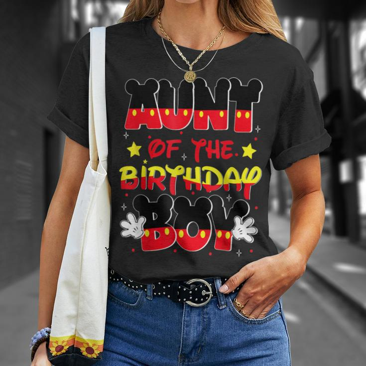Aunt Of The Birthday Boy Mouse Family Matching T-Shirt Gifts for Her