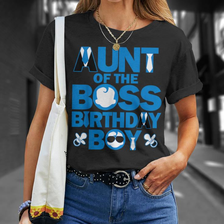 Aunt Of The Boss Birthday Boy Baby Family Party Decorations T-Shirt Gifts for Her