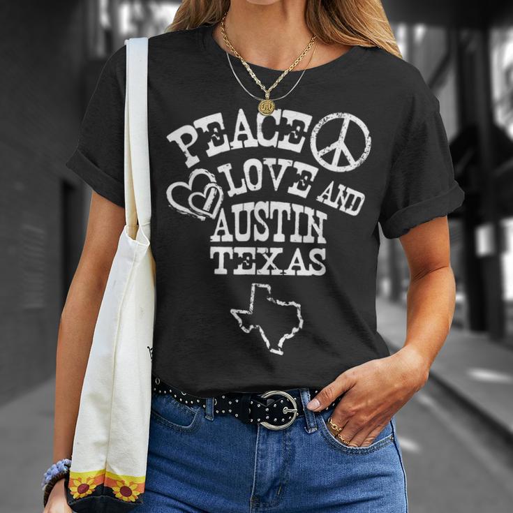 Austin Texas Souvenir Peace Love Austin Texas T-Shirt Gifts for Her