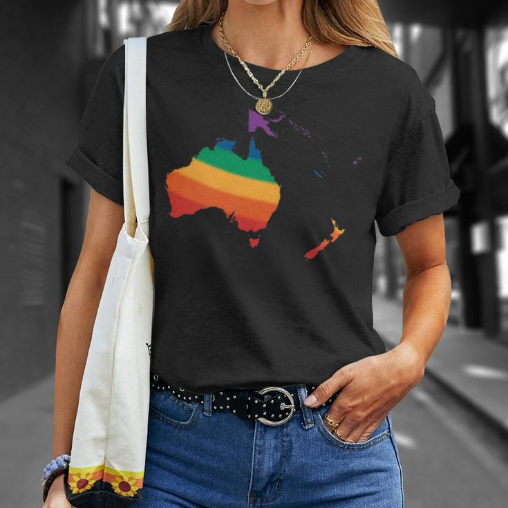 Australia Gay Pride Rainbow Lgbt Colors Flag T-Shirt Gifts for Her