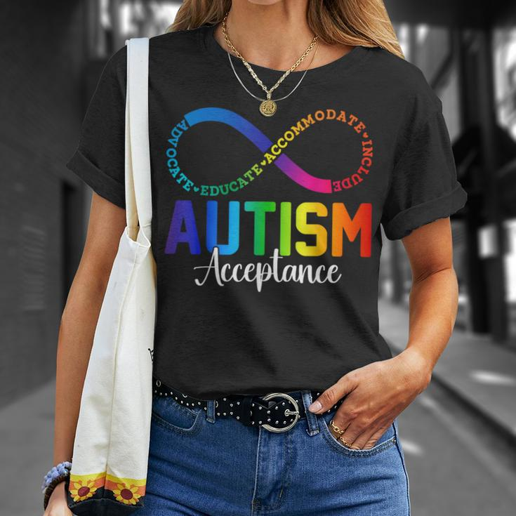 Autism Awareness Acceptance Infinity Symbol Women T-Shirt Gifts for Her