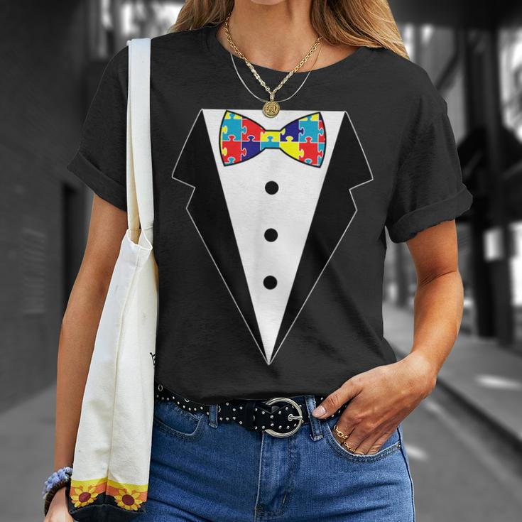 Autism Awareness Puzzle Neck Tie 2017 Tuxedo Bowtie T-Shirt Gifts for Her