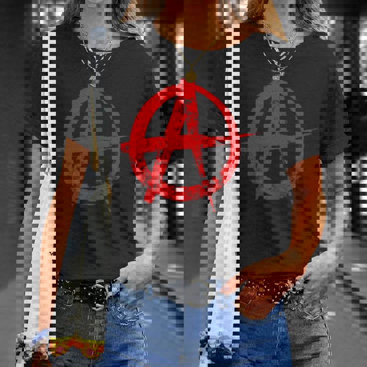 Avec Symbole De L'anarchie Poche Cool Motif Graffiti T-Shirt Cadeaux pour elle