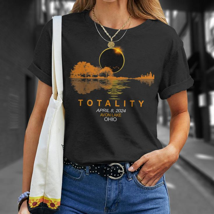 Avon Lake Ohio Total Solar Eclipse 2024 Guitar T-Shirt Gifts for Her