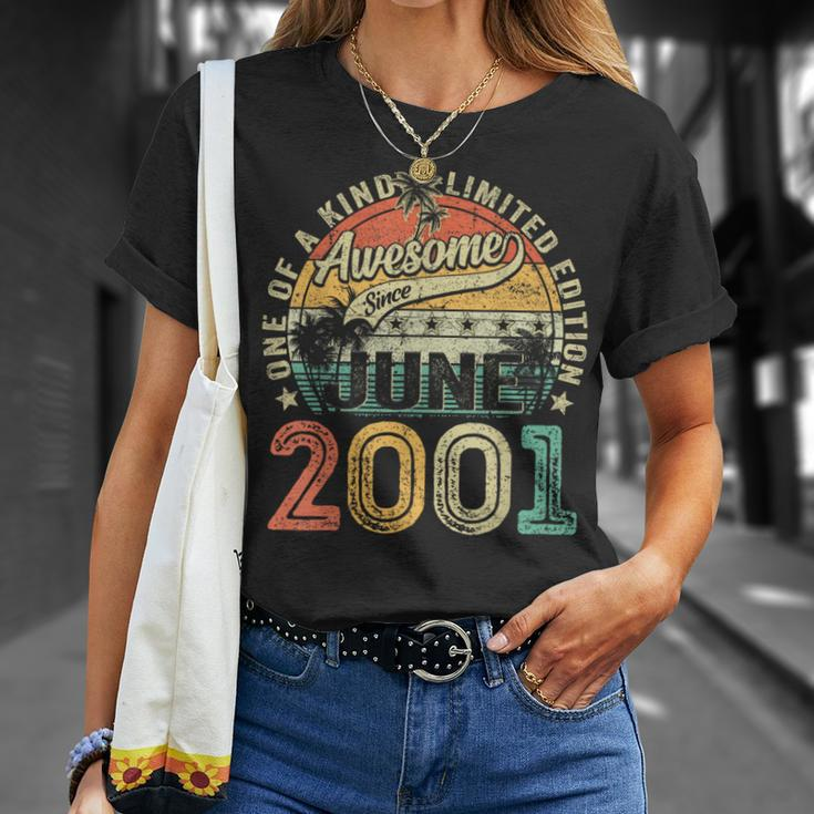Awesome Since June 2001 Vintage 23Rd Birthday Men T-Shirt Gifts for Her