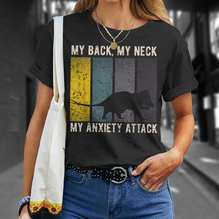 My Back My Neck My Anxiety Attack Possum Costume Opossum T-Shirt Gifts for Her