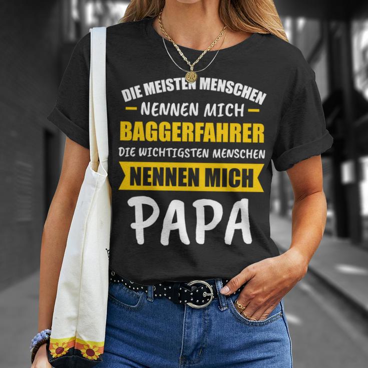 Bagger Baggerfahrer Baggerführer Papa Spruch Geschenk T-Shirt Geschenke für Sie