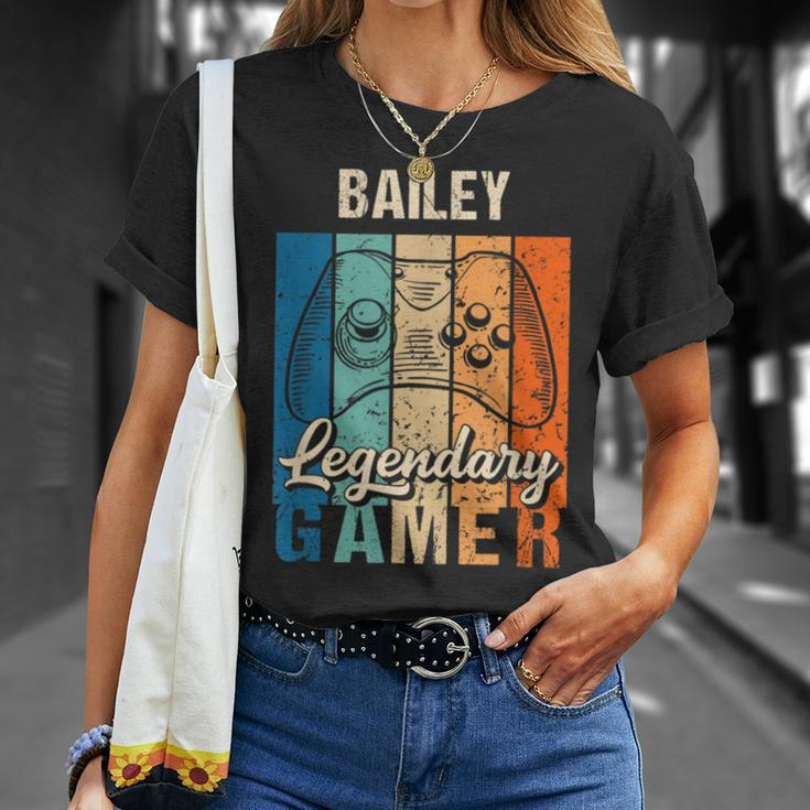 Bailey Name Personalized Retro Legendary Gamer T-Shirt Gifts for Her