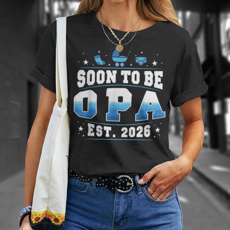 Bald Opa 2026 Neue Papa Schwangerschaft Enthüllen T-Shirt Geschenke für Sie