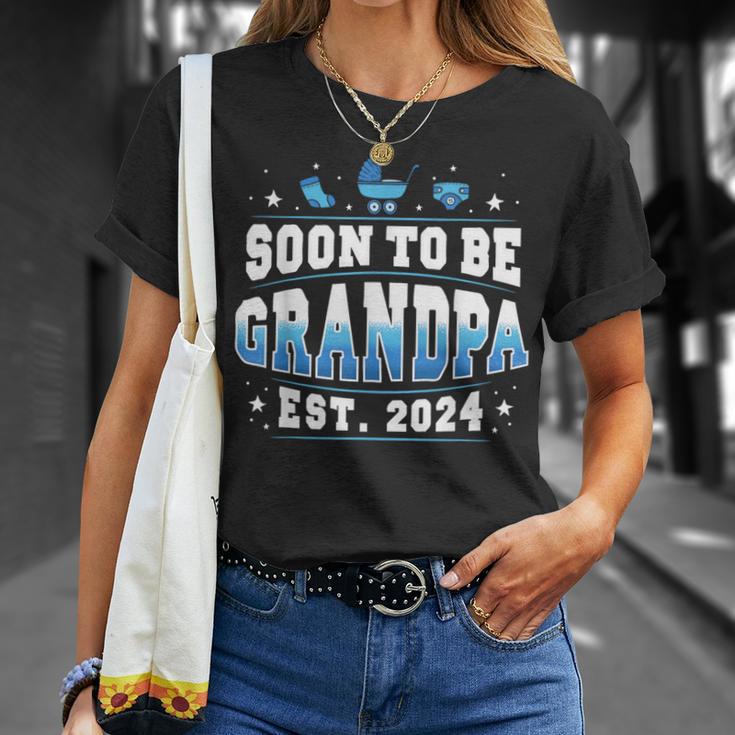 Bald Wird Opa 2024 Neue Papa Schwangerschaft Enthüllen T-Shirt Geschenke für Sie