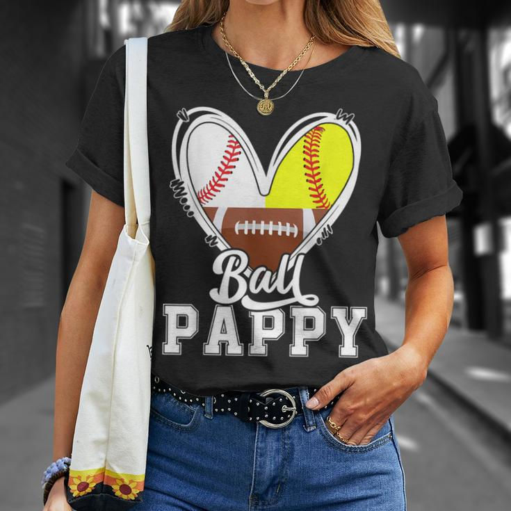 Ball Pappy Baseball Football Softball Pappy T-Shirt Gifts for Her