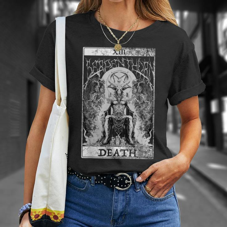 Baphomet Occult Satan Goat Head Tarot Card Death Unholy T-Shirt Gifts for Her