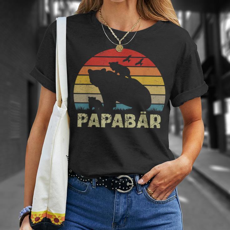 Bär Papaatertag Retro Papa Bär T-Shirt Geschenke für Sie