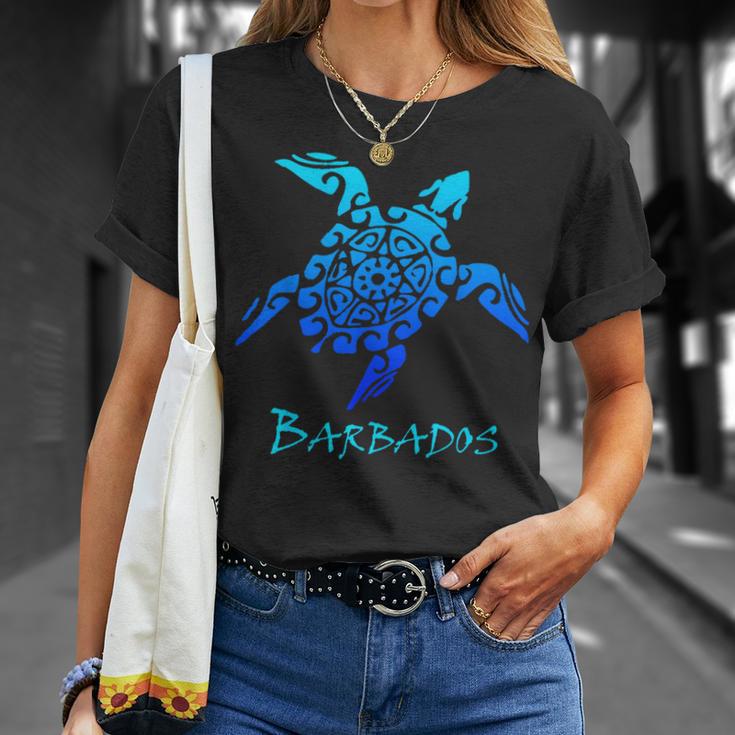 Barbados Tribal Turtle Polynesian Tattoo Style Vacation T-Shirt Gifts for Her