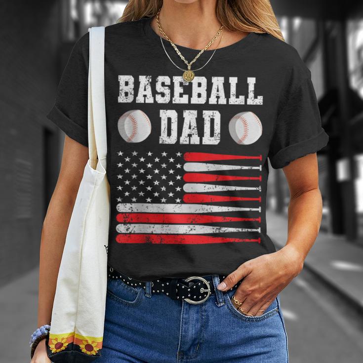 Baseball Schlagbohrer Ausrüstung Papa Usa Flagge Softball T-Shirt Geschenke für Sie