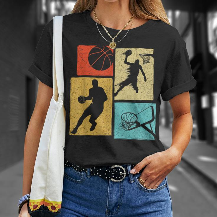 Basketball Players Colorful Ball Hoop Sports Lover T-Shirt Gifts for Her