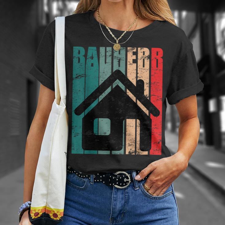 Bauherr Hausbau Eigenheim Vintage Slogan Immobilie T-Shirt Geschenke für Sie