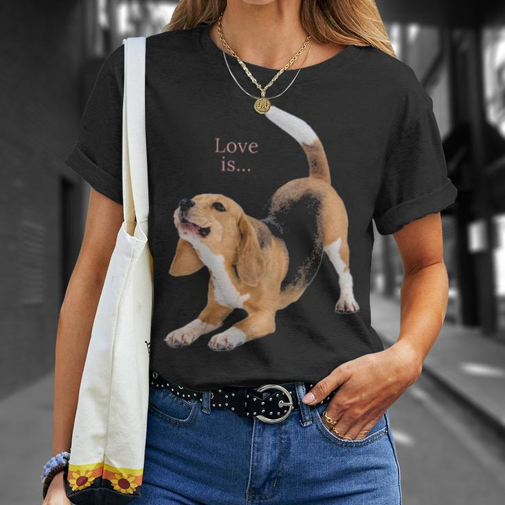 Beagle Beagles Love Is Dog Mom Dad Puppy Pet Cute T-Shirt Gifts for Her