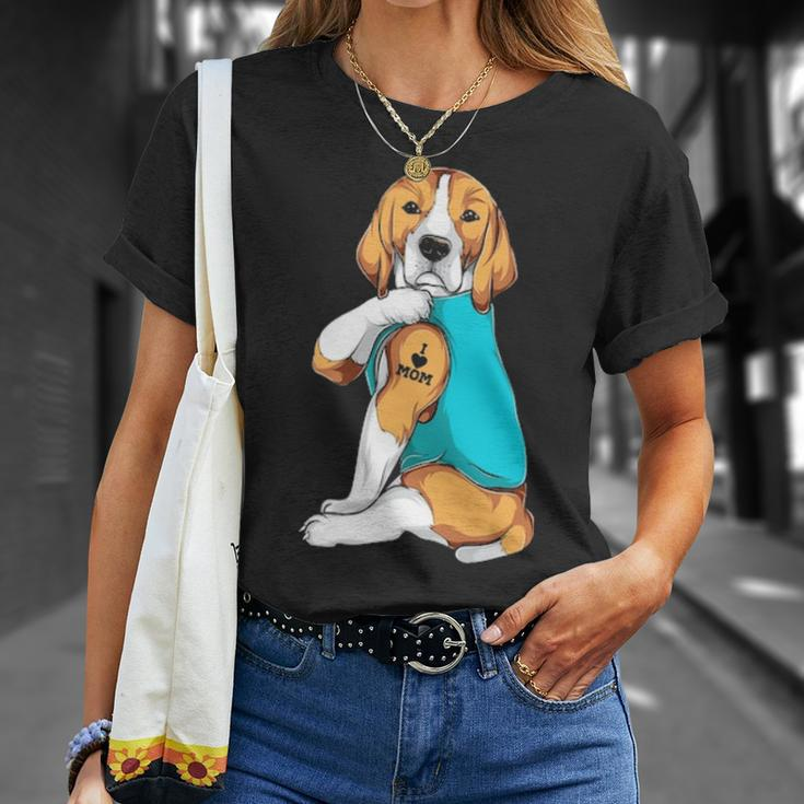 Beagle I Love Mom Apparel Dog Mom Womens T-Shirt Gifts for Her