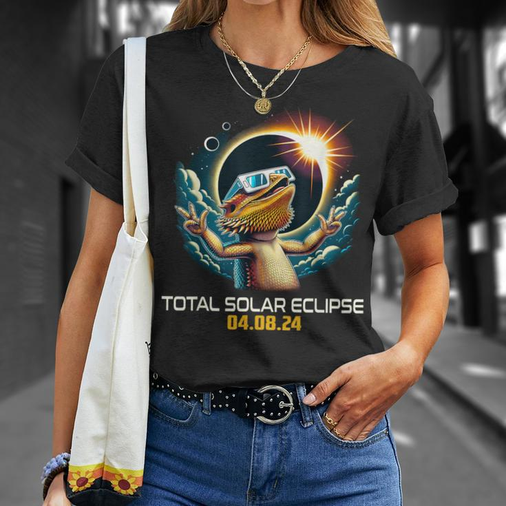 Bearded Dragon Selfie Solar Eclipse T-Shirt Gifts for Her