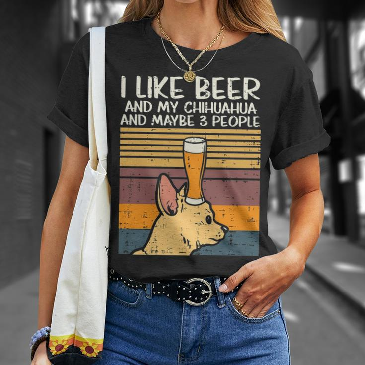 Beer Chihuahua 3 People Chiwawa Pet Drinking Dog Lover T-Shirt Gifts for Her