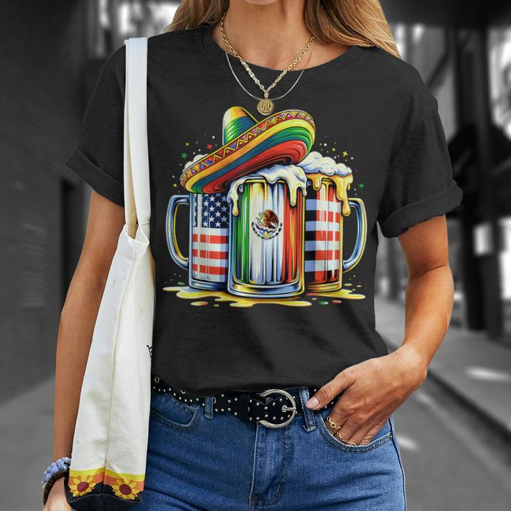 Beer Mexican Usa Flag Cinco De Mayo Drinking Party Women T-Shirt Gifts for Her