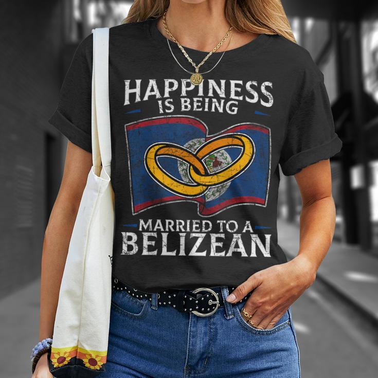 Belizean Marriage Belize Married Flag Wedded Culture T-Shirt Gifts for Her