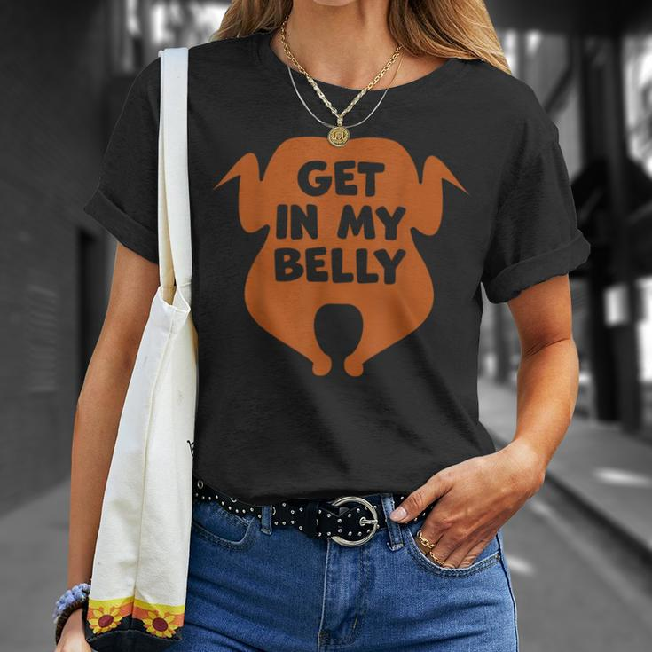 Get In My Belly Thanksgiving Day Turkey T-Shirt Gifts for Her