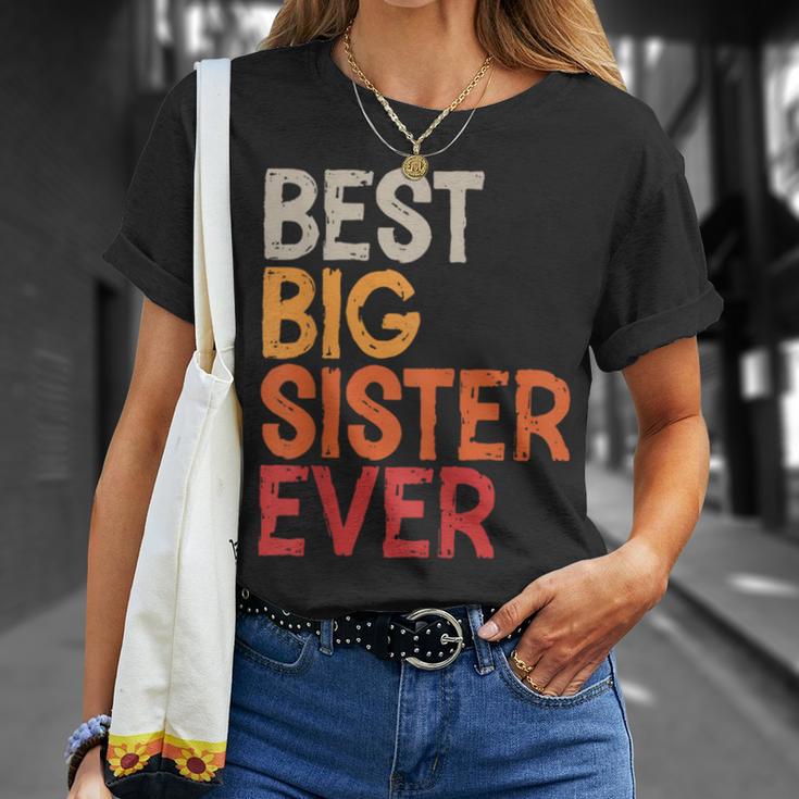 Best Big Sister Ever Sibling Vintage Distressed Big Sister T-Shirt Gifts for Her