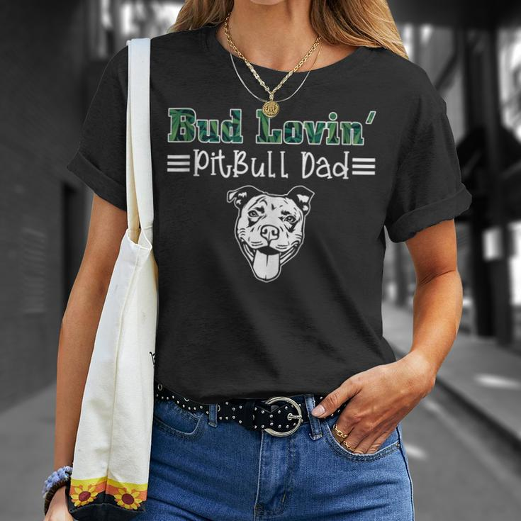 Best Bud Loving Pitbull Dad Pitbull Father's Day T-Shirt Gifts for Her