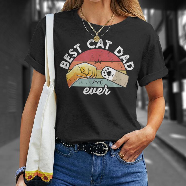 Best Cat Dad Ever Retro Kitten Cat Dad T-Shirt Geschenke für Sie