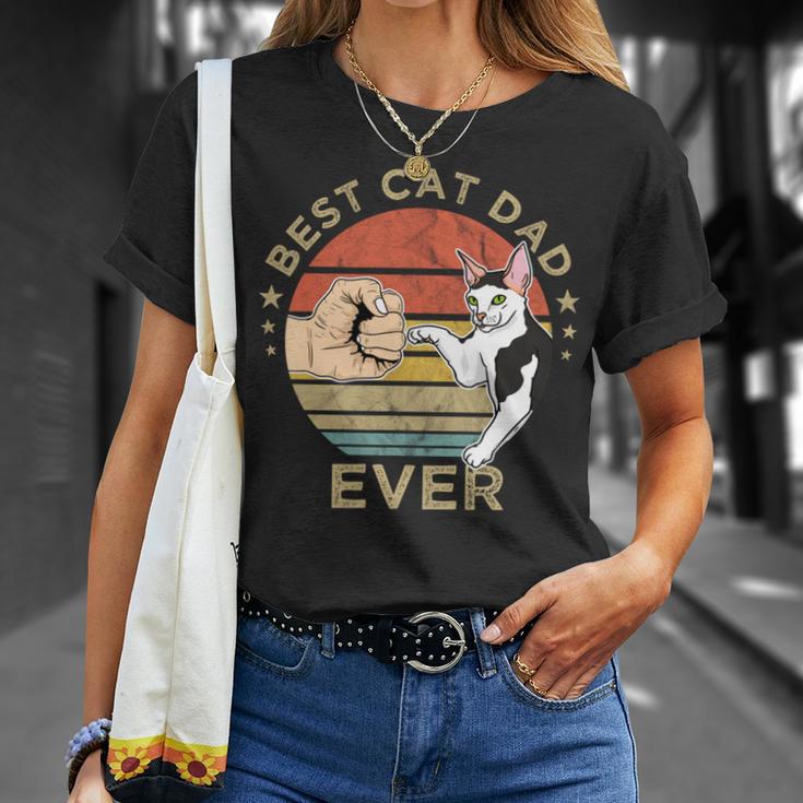 Best Cat Dad Ever Retrointage Katze Katzen Papa Geschenk T-Shirt Geschenke für Sie