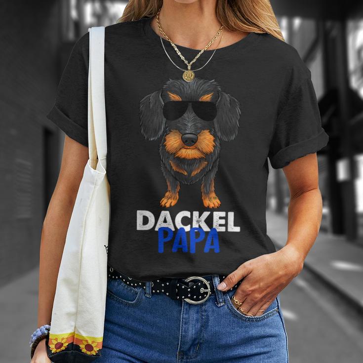 Best Dachshund Dad Ever Rauhaar Dachshund Dad T-Shirt Geschenke für Sie