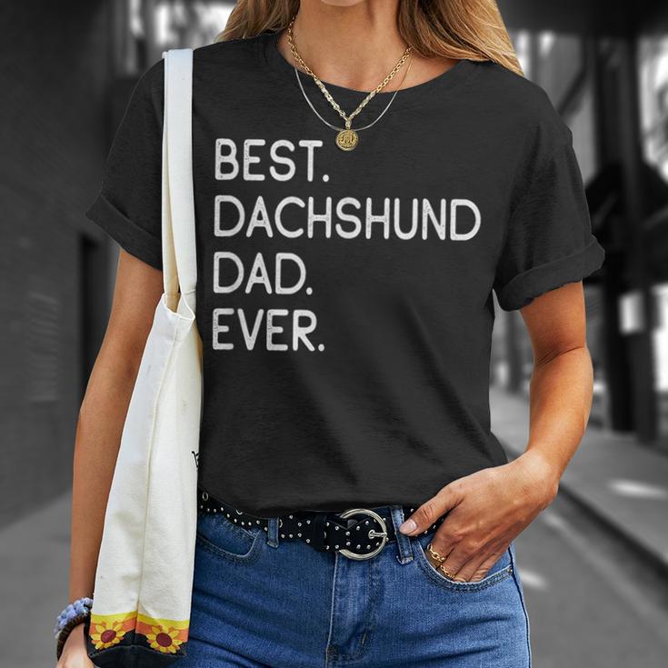 Best Dachshund Dad Ever Teckel Dachshund Papa T-Shirt Geschenke für Sie