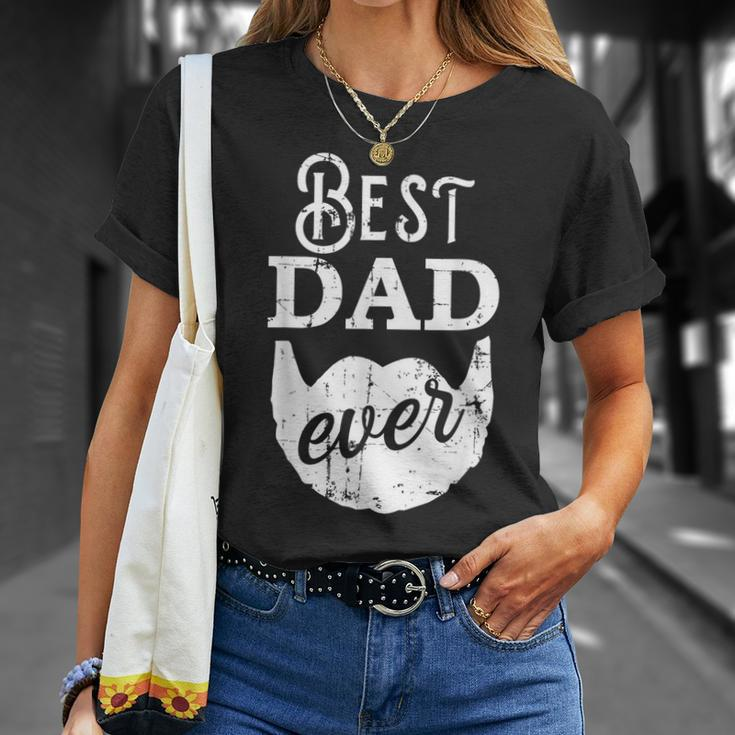 Best Dad Ever For Bearded Daddys Father's Day T-Shirt Gifts for Her