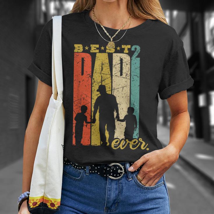 Best Dad Ever Papa 2 Söhne Double Dad T-Shirt Geschenke für Sie