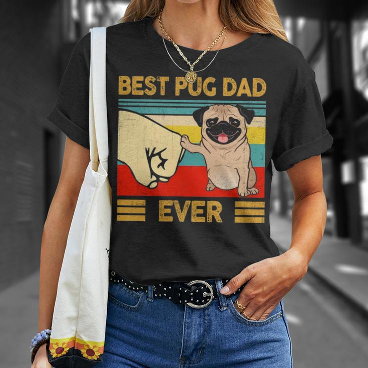 Best Pug Dad Ever Retro Vintage Fun Daddy Father's Day T-Shirt Gifts for Her