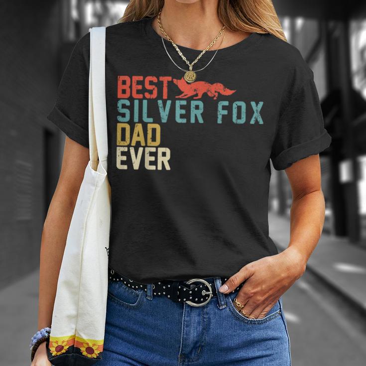 Best Silver Fox Dad Ever Retro Vintage T-Shirt Gifts for Her