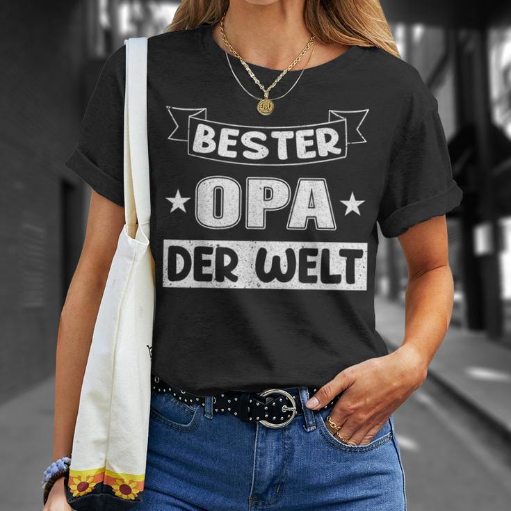 Bester Opa Vater Der Welt Vintage Retro Father's Day Black T-Shirt Geschenke für Sie